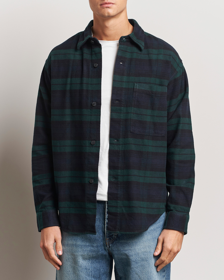 Men |  | NN07 | Adwin Checked Flannel Overshirt Green/Blue