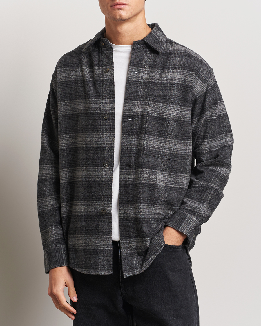 Men | NN07 | NN07 | Adwin Checked Flannel Overshirt Black/Grey