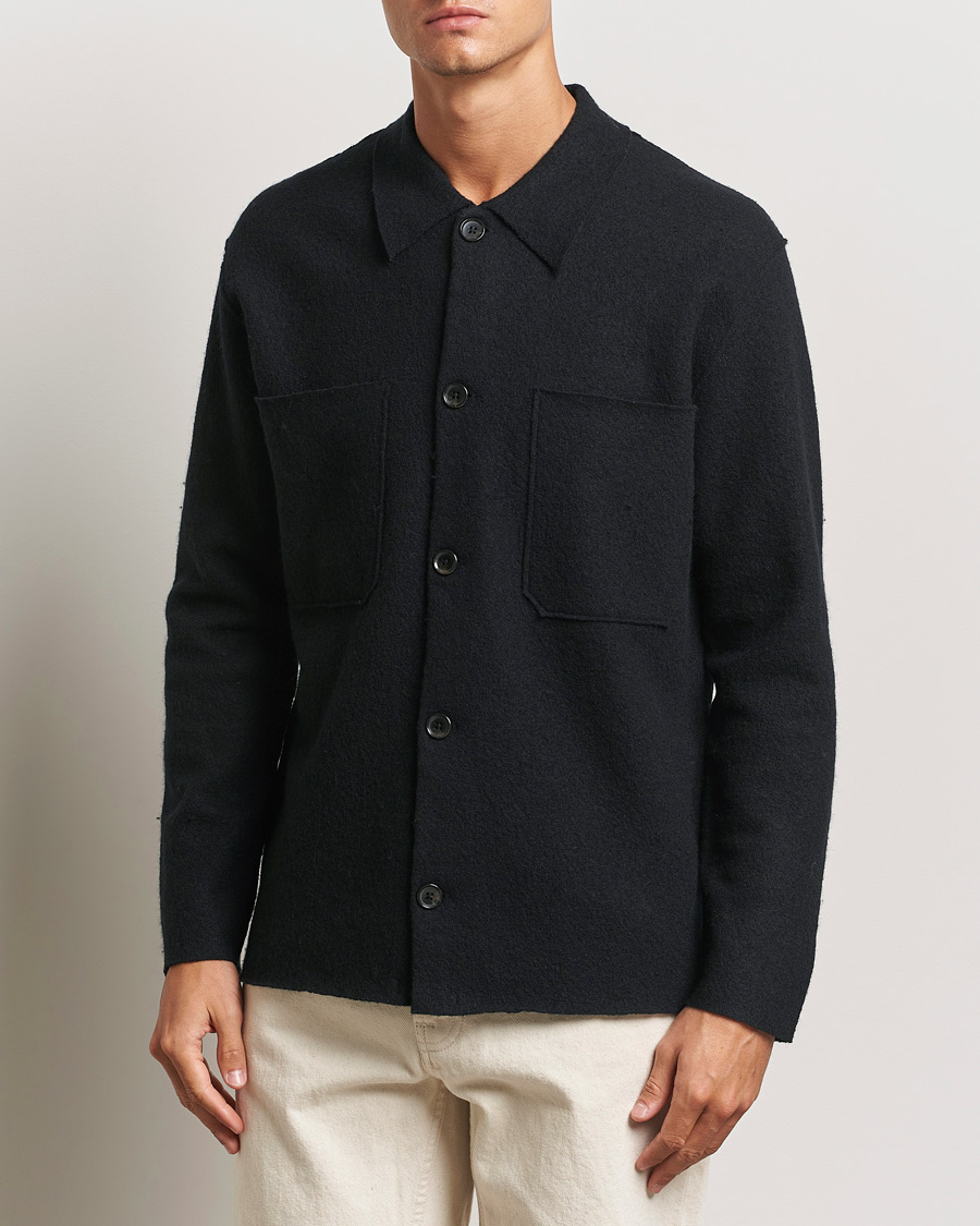 Men |  | NN07 | Jonas Boiled Wool Cardigan Black