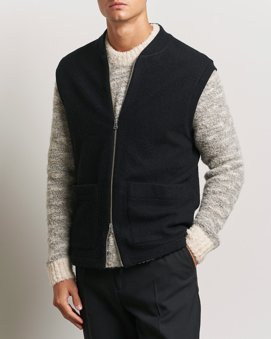 Men |  | NN07 | Boiled Wool Vest Black