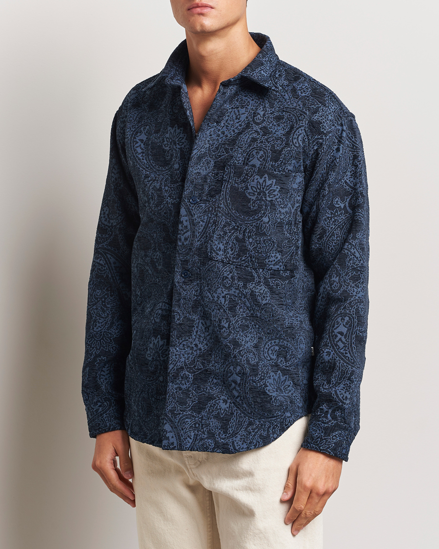 Men |  | NN07 | Adwin Flower Overshirt Navy Blue