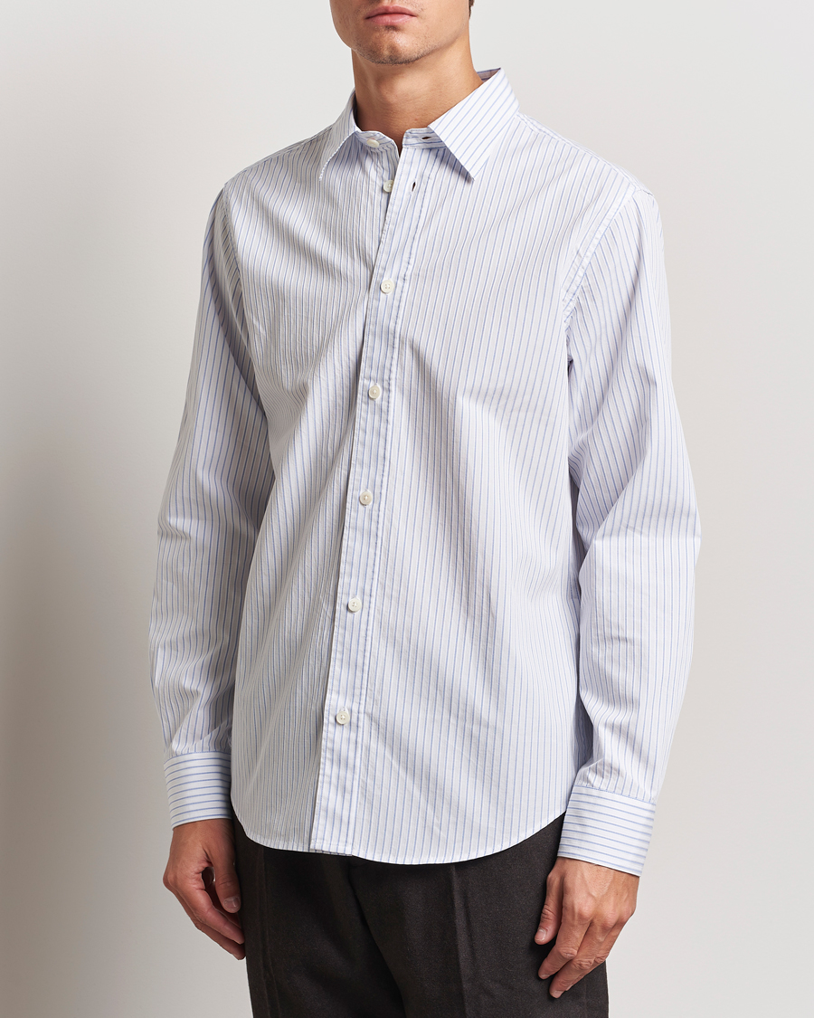 Men |  | NN07 | Colby Poplin Striped Shirt White/Blue