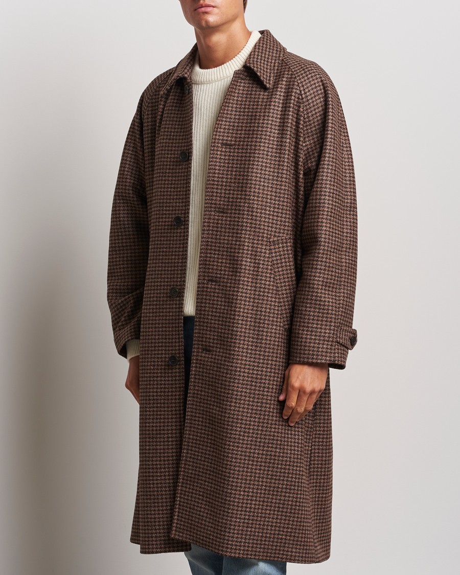 Men | New product images | Nudie Jeans | Will Dogtooth Check Coat Brown