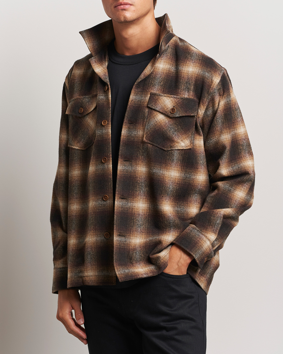 Men | Clothing | Nudie Jeans | Vincent Shadow Check Overshirt Brown/Beige