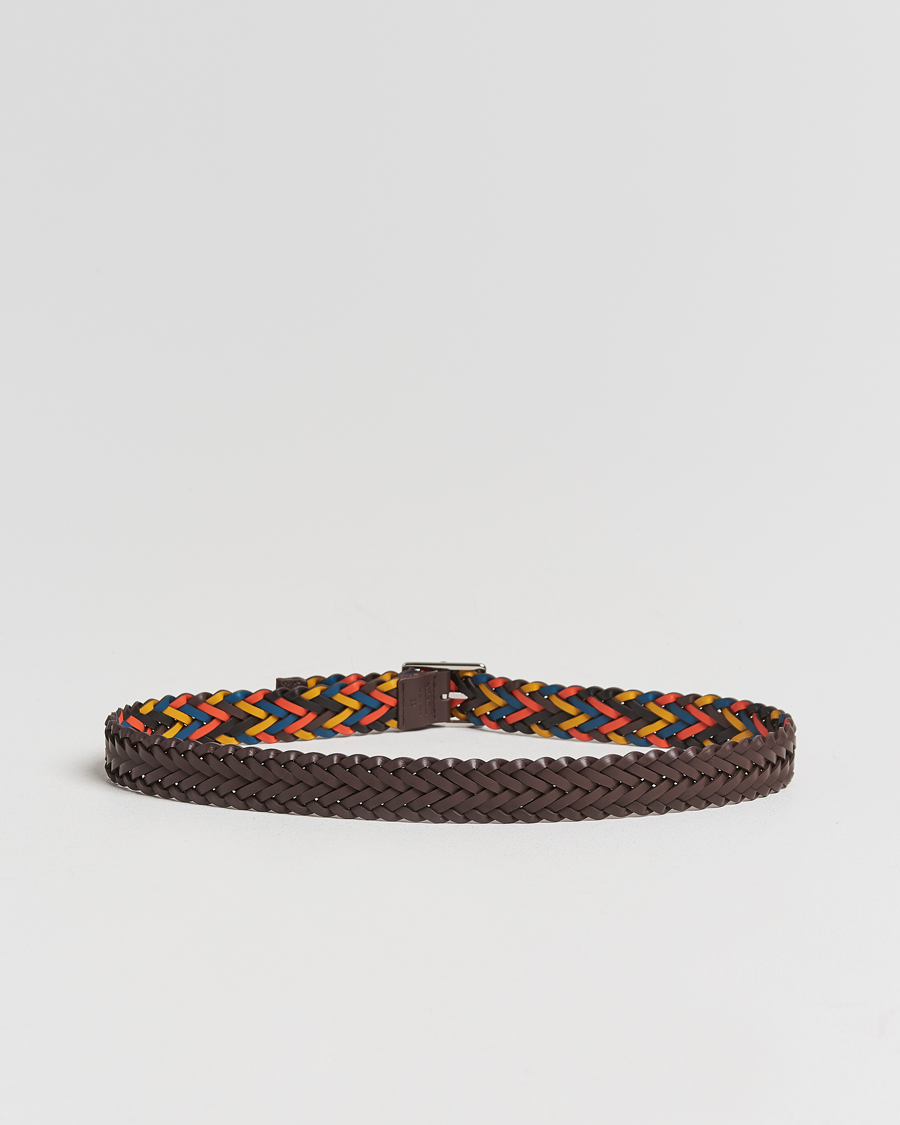 Men |  | Paul Smith | Reversible Leather Braided Belt Brown/Multi