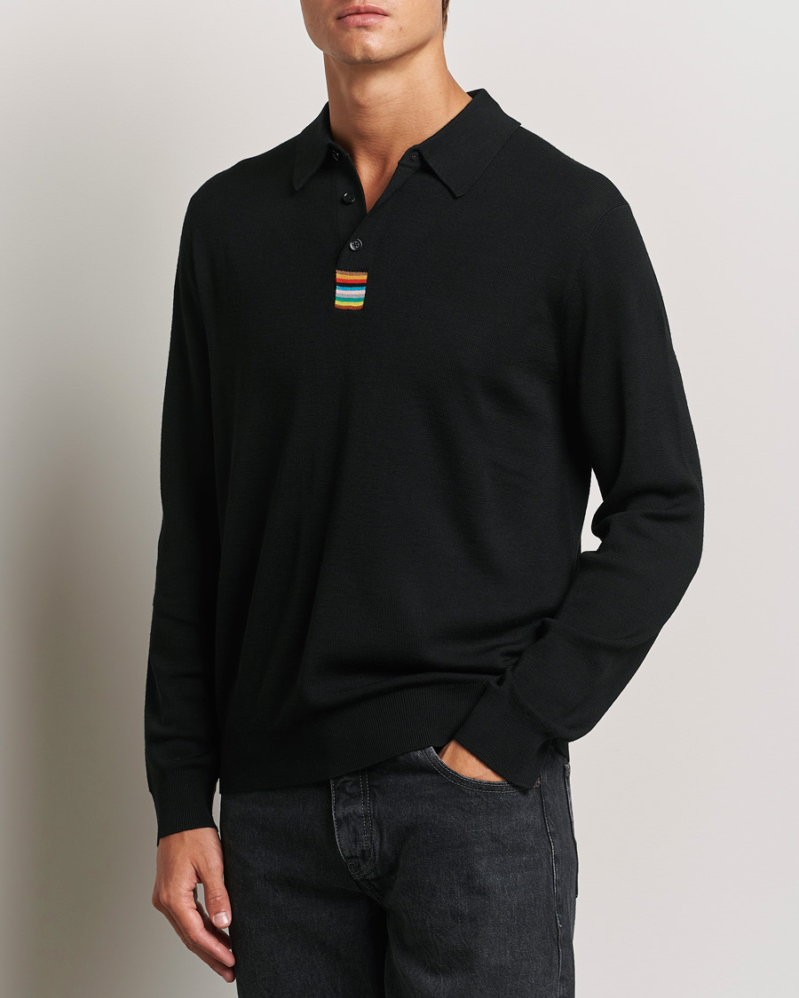 Men |  | Paul Smith | Merino Knitted Polo Black