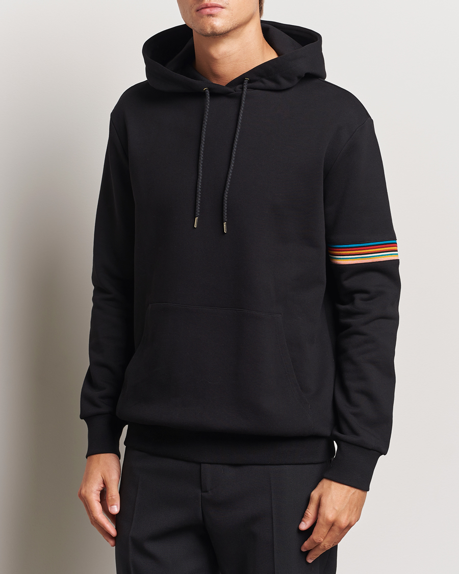 Men |  | Paul Smith | Striped Arm Hoodie Black