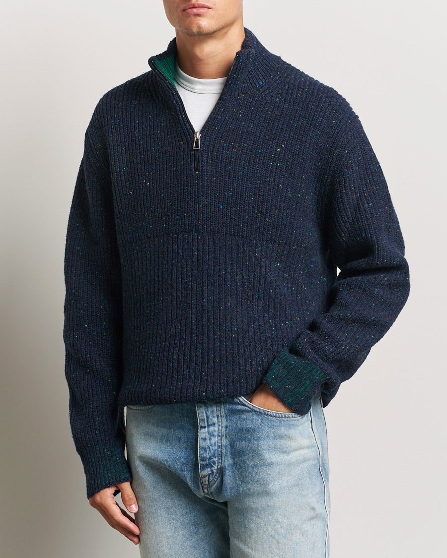 Men |  | PS Paul Smith | Wool Half Zip Navy