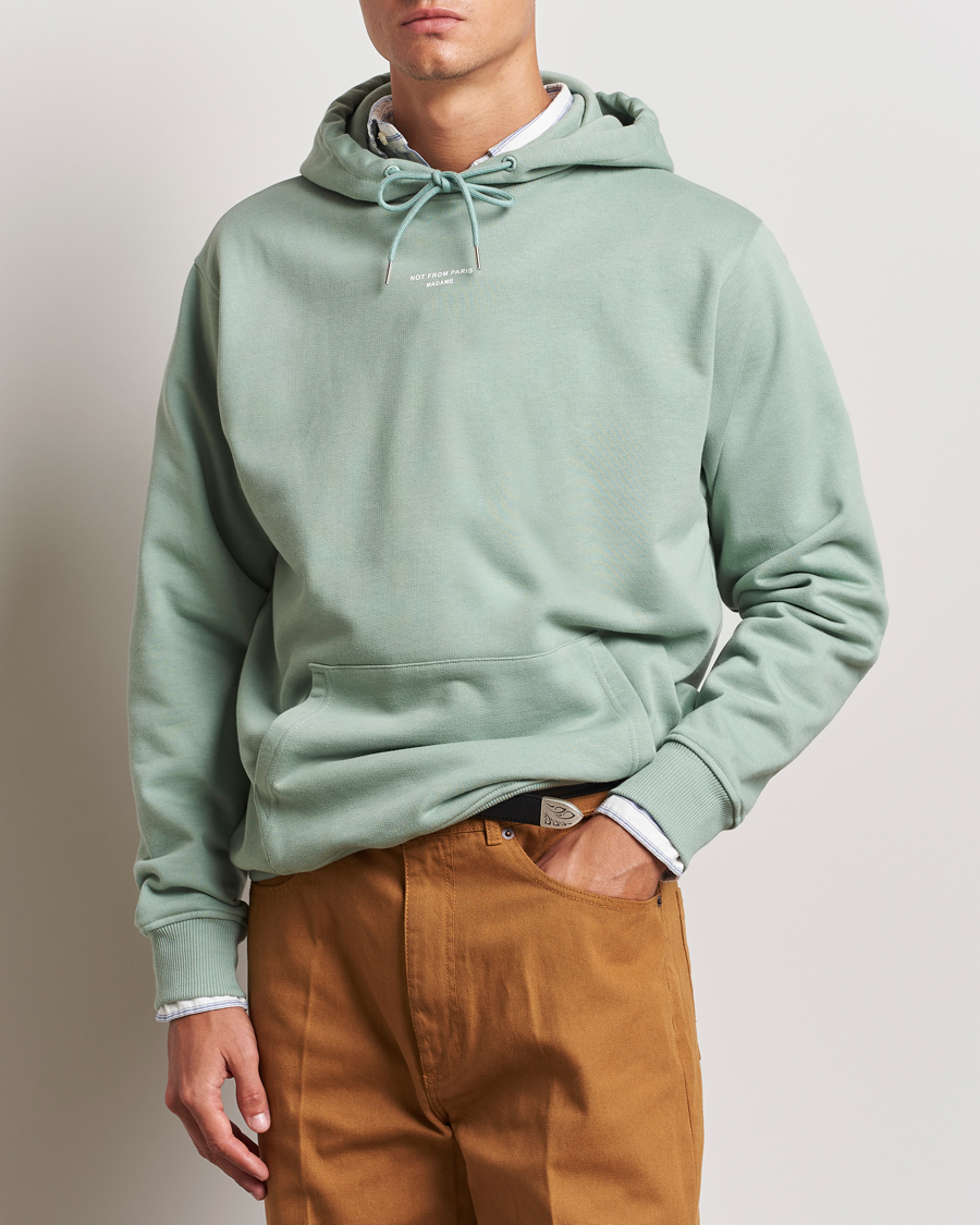 Men |  | Drôle de Monsieur | Classic Slogan Hoodie Water Green