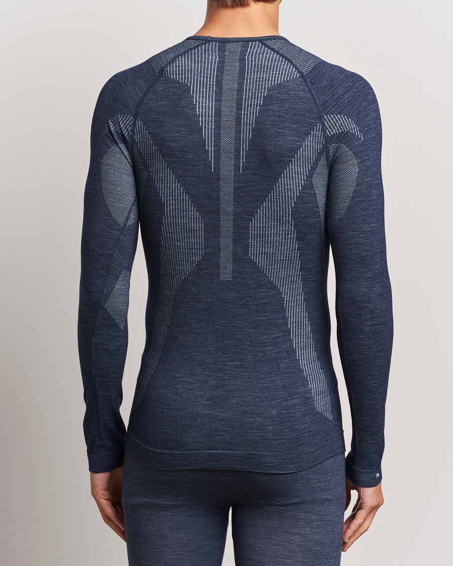 Men |  | Falke Sport | Long Sleeve Wool Tech Shirt Space Blue