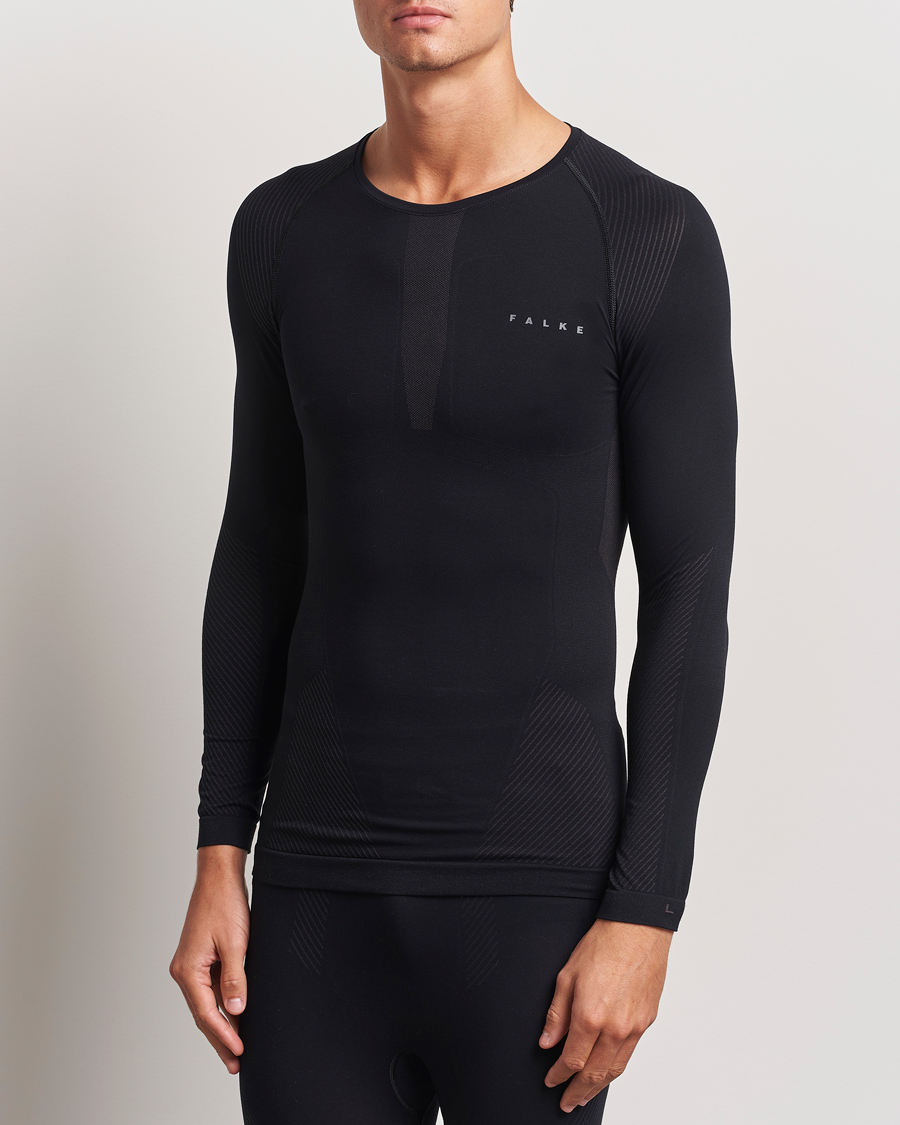 Men |  | Falke Sport | Long Sleeve Warm Shirt Black