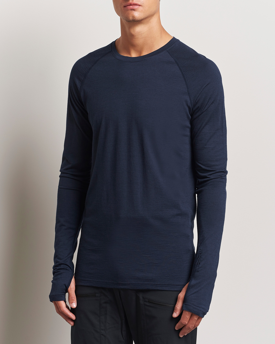 Men | Crew Neck Jumpers | Houdini | Desoli Merino Light Crew Blue Illusion