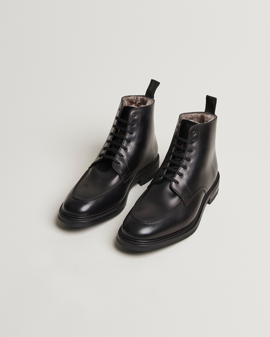 Men |  | Loake 1880 | Gisbourne Shearling Leather Boot Black