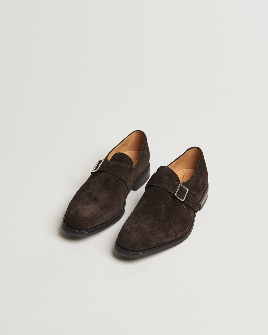 Men |  | Loake 1880 | 357 Suede Single Monk Dark Brown