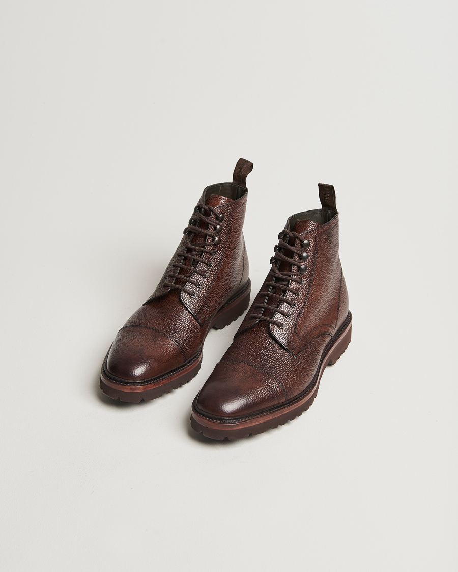 Men |  | Loake 1880 | Aquarius Grained Lightweight Boot Dark Brown