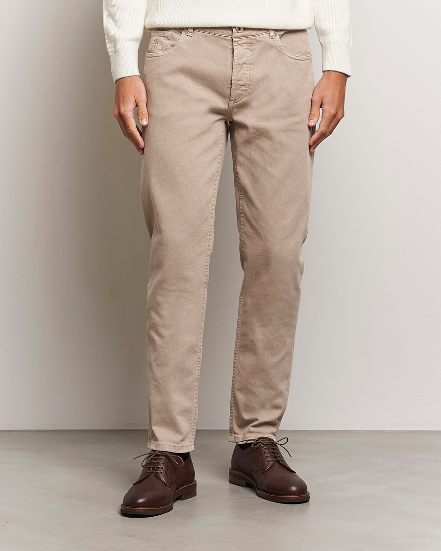 Men |  | Brunello Cucinelli | Traditional Fit 5-Pocket Pants Beige