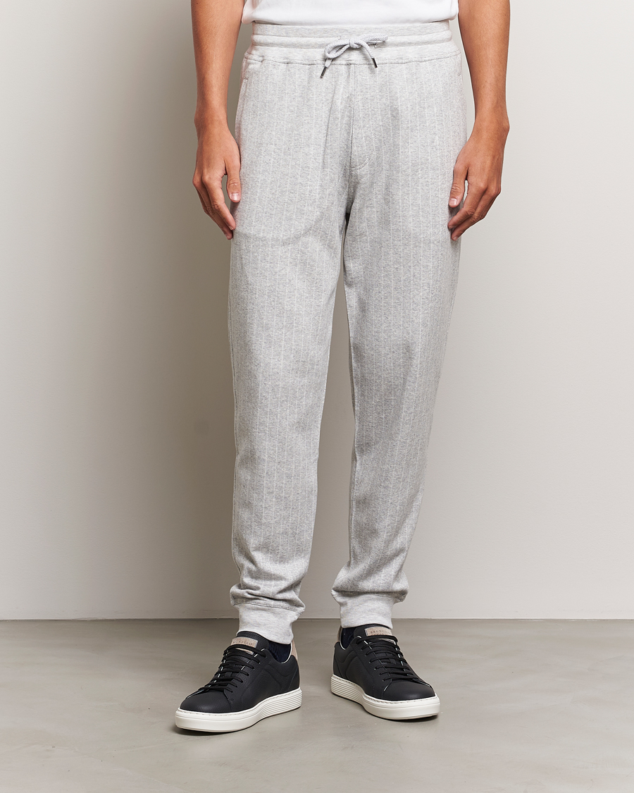 Men |  | Brunello Cucinelli | Soft Pinstripe Sweatpants Pearl Grey