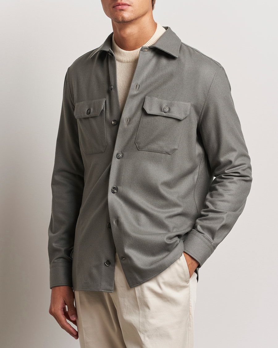 Men |  | Brunello Cucinelli | Double Pocket Overshirt Olive