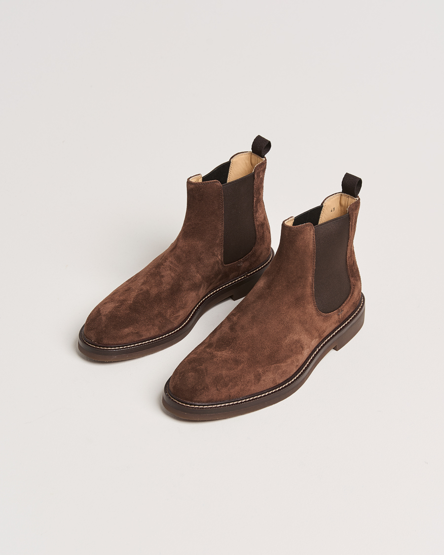 Men | Luxury Classics | Brunello Cucinelli | Chelsea Boots Dark Brown Suede