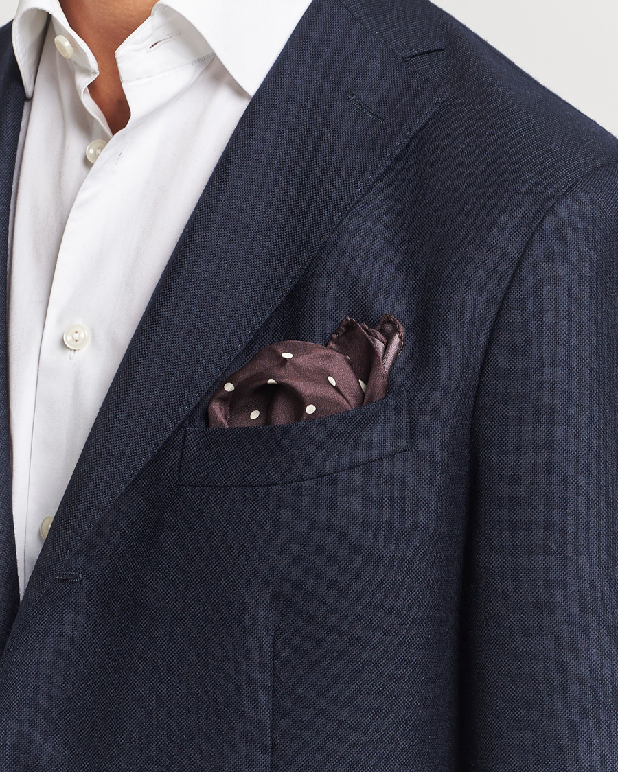 Men |  | Morris | Dot Pocket Square Brown