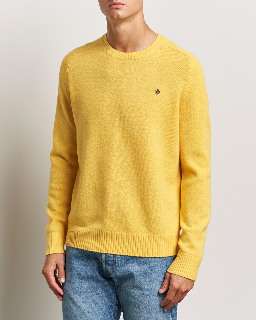 Men |  | Morris | Hertford Merino Crew Neck Yellow