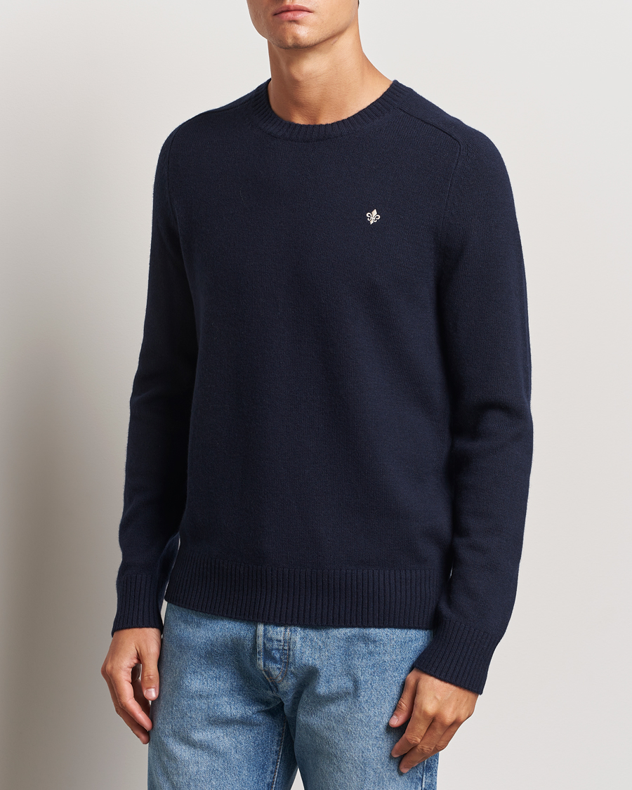 Men |  | Morris | Hertford Merino Crew Neck Navy