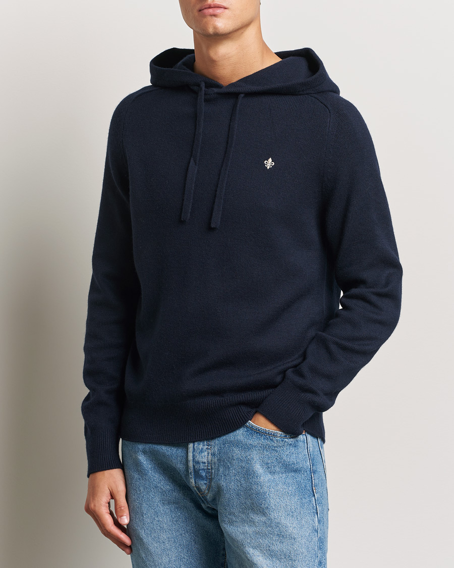 Men |  | Morris | Hertford Merino Hoodie Navy