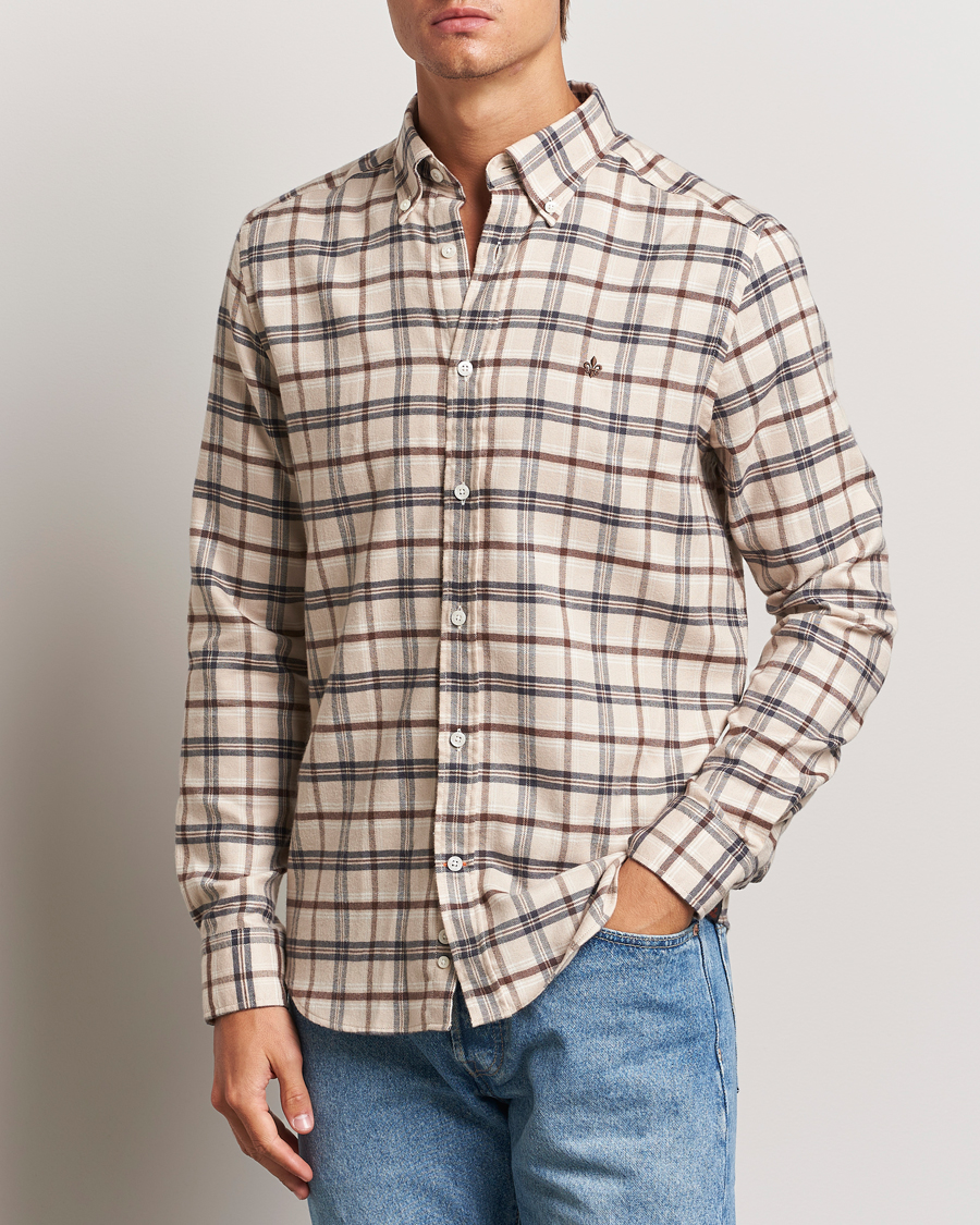 Men |  | Morris | Soft Check Flannel Shirt Camel