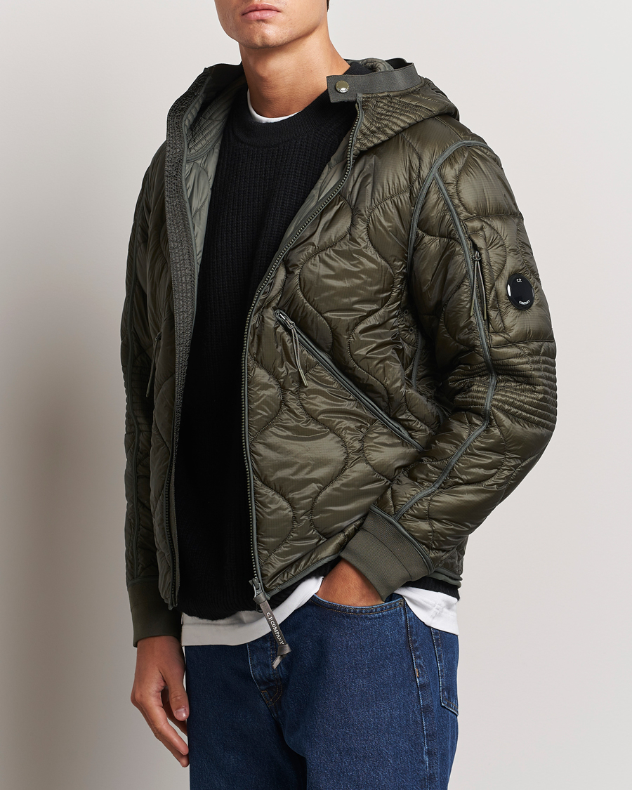 Men |  | C.P. Company | Primaloft Quilted Hood Jacket Green