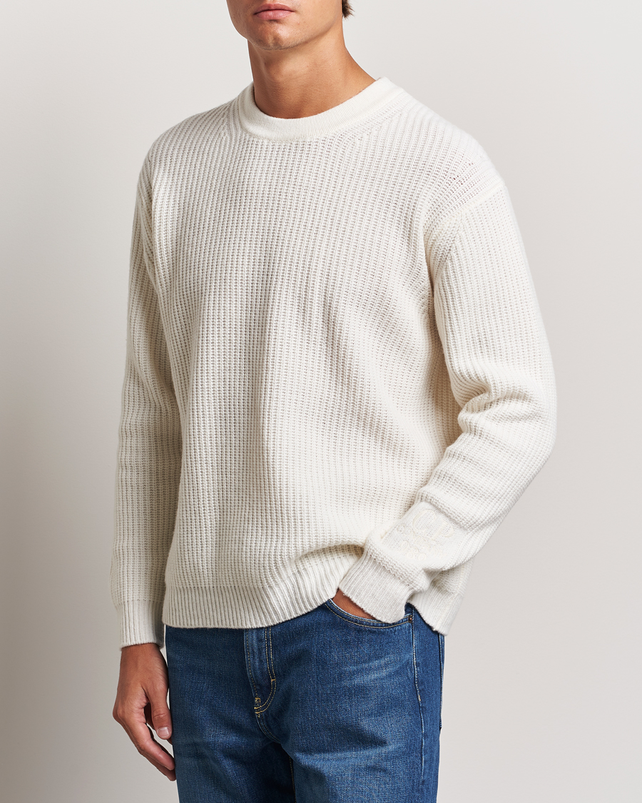 Men |  | C.P. Company | Lambswool Knitted Crew Neck Off White