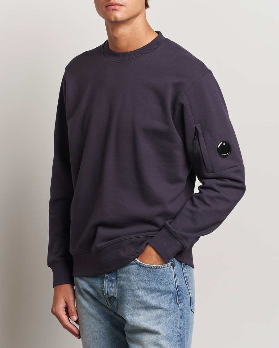 Men |  | C.P. Company | Diagonal Raised Fleece Lens Sweatshirt Washed Navy