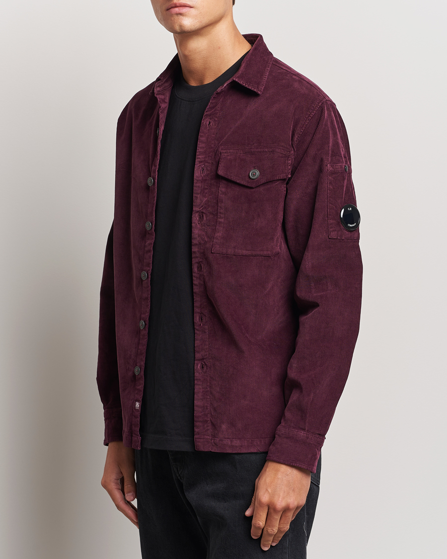 Men | Shirt Jackets | C.P. Company | Corduroy Lens Overshirt Burgundy