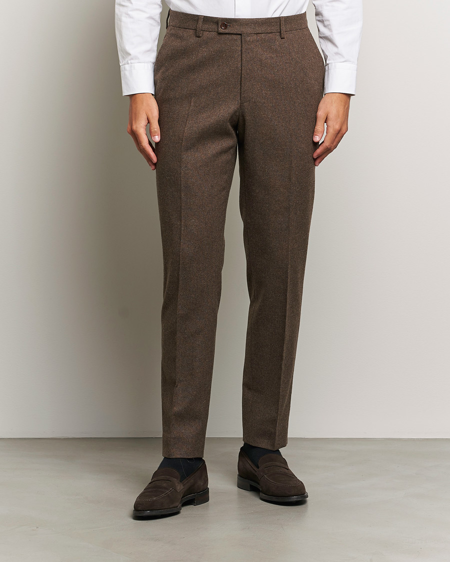 Men | Business & Beyond - Formal | Morris Heritage | Flannel Suit Trousers Brown