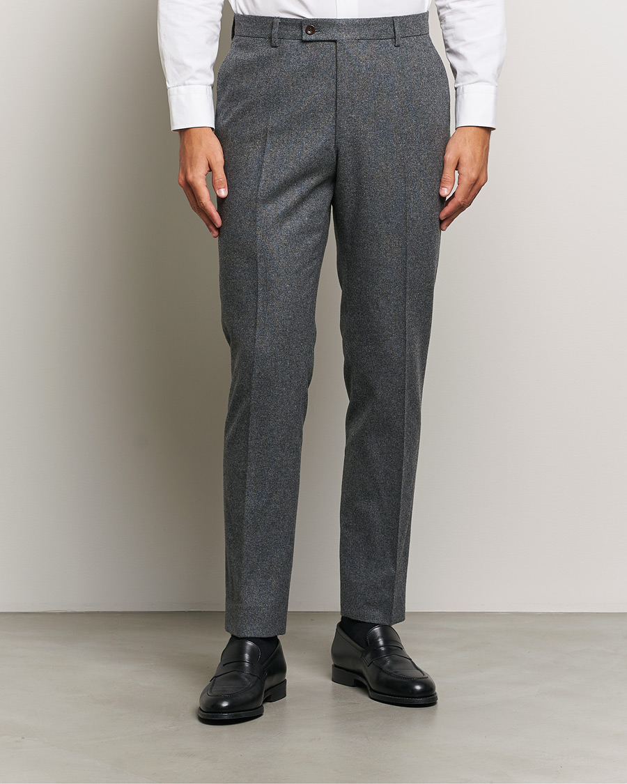 Men | Business Casual | Morris Heritage | Flannel Suit Trousers Grey