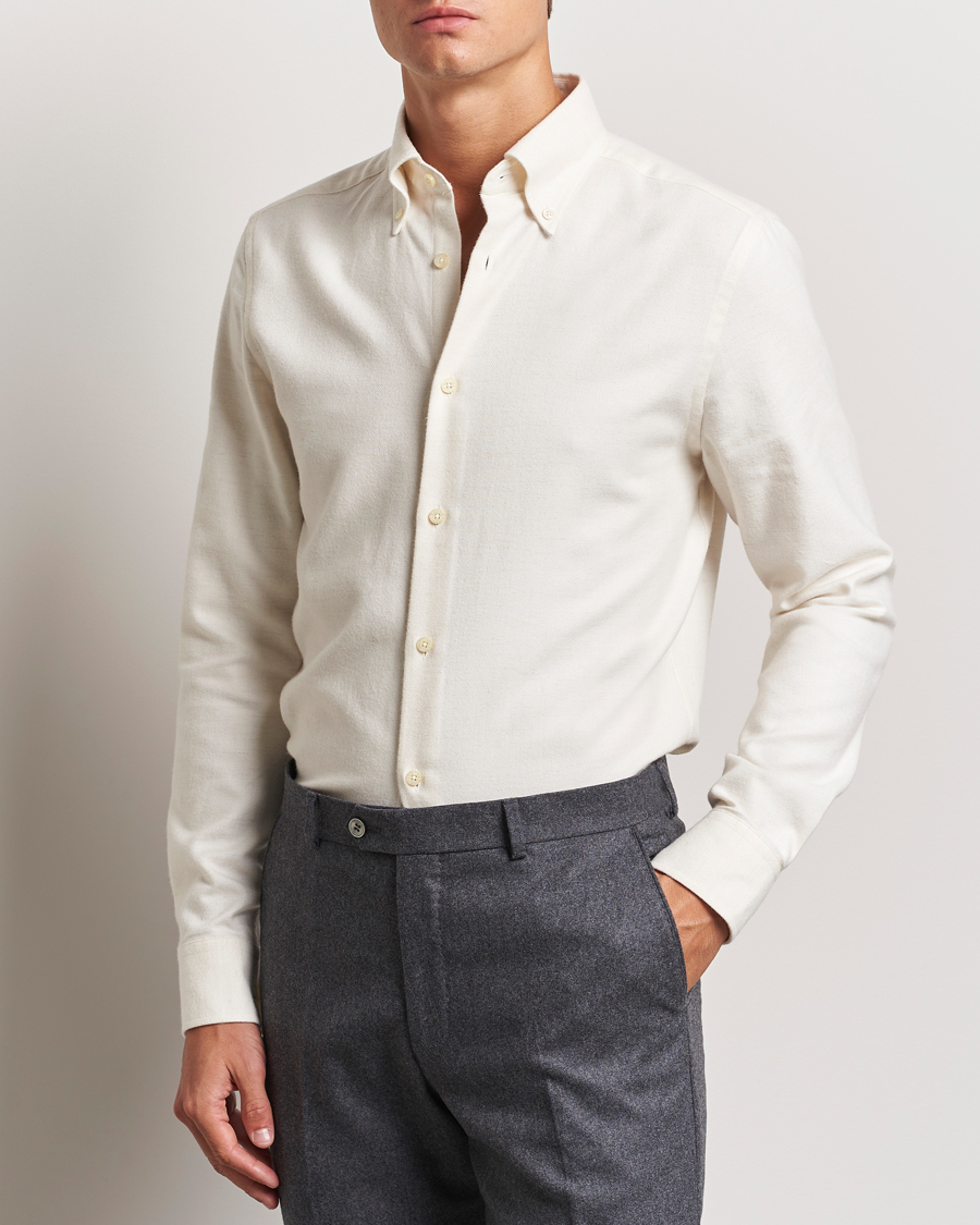 Men |  | Morris Heritage | Soft Lama Slim Fit Shirt Off White