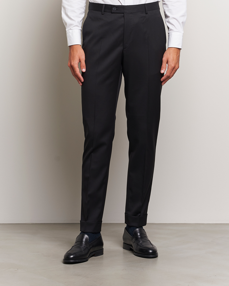 Men | Business & Beyond - Formal | Morris Heritage | Morris Prestige Wool Suit Trousers Black