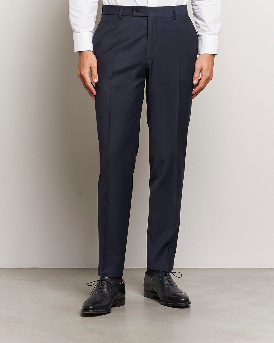 Men | Business & Beyond - Formal | Morris Heritage | Morris Wool Suit Trousers Navy