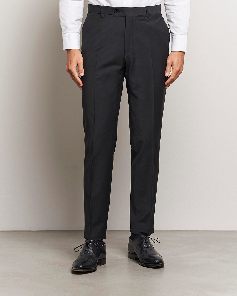 Men | Business & Beyond - Formal | Morris Heritage | Morris Wool Suit Trousers Black