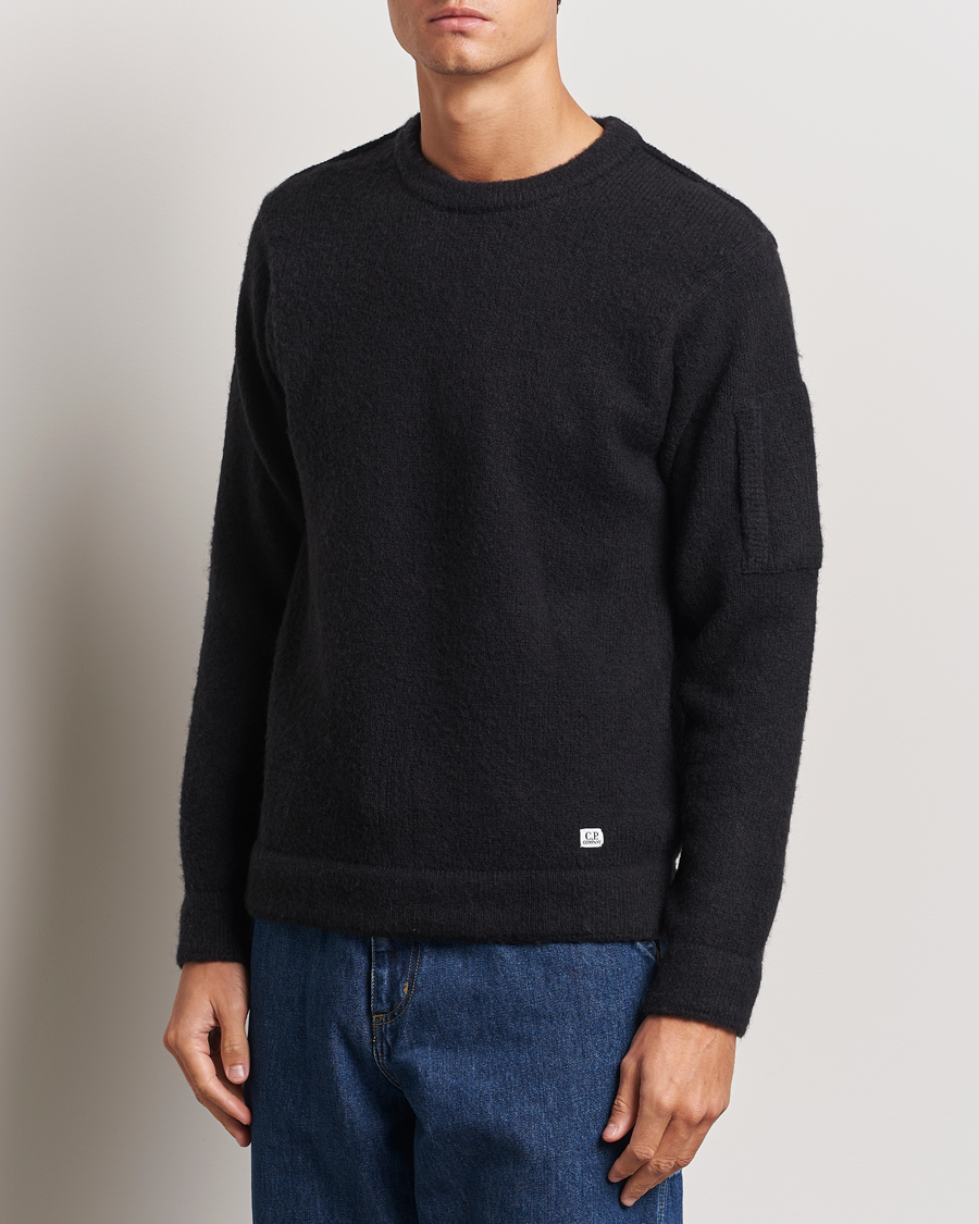 Men | Clothing | C.P. Company | Alpaca Soft Knitted Crewneck Black