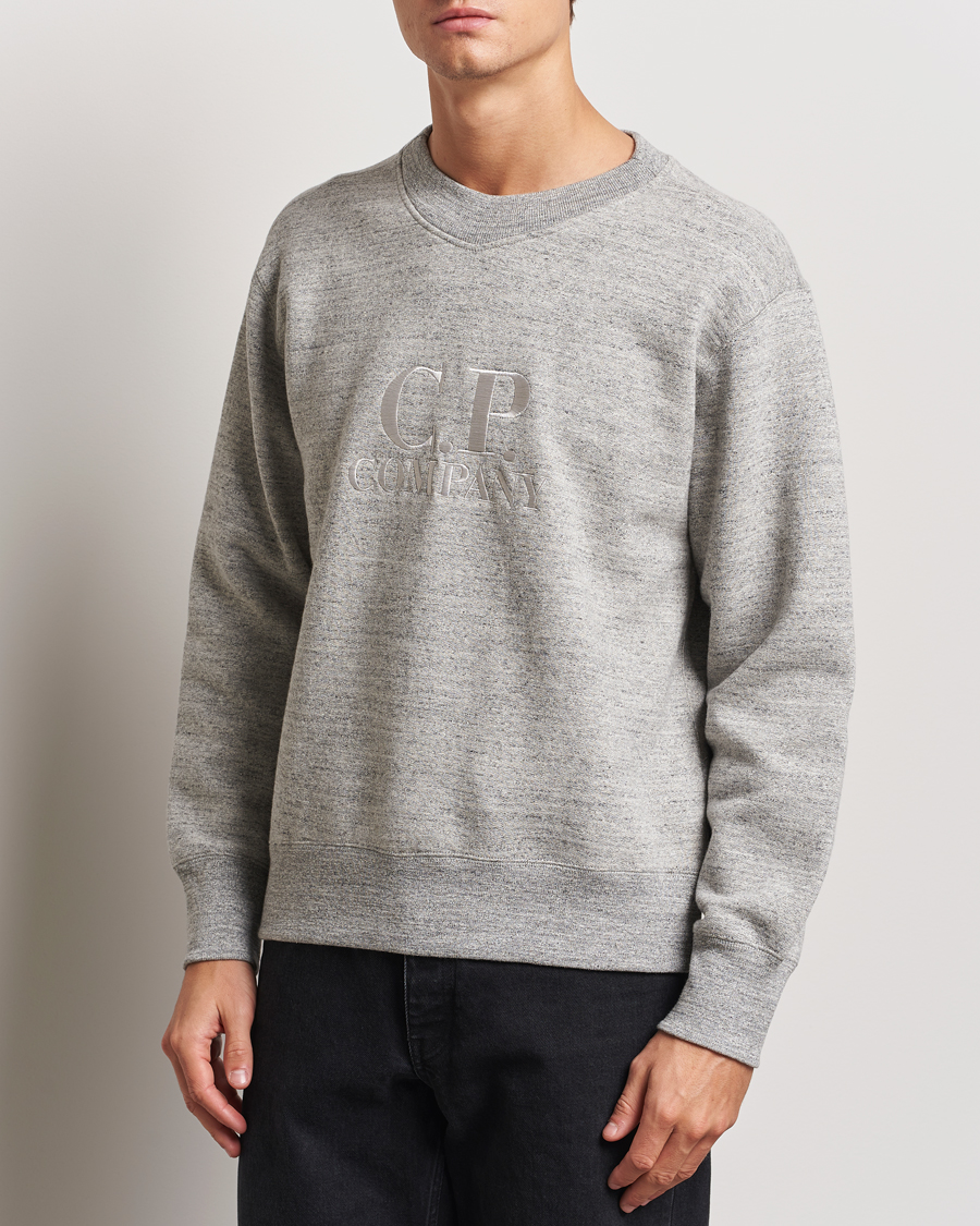 Men |  | C.P. Company | Japanese Fleece Logo Sweatshirt Grey Melange