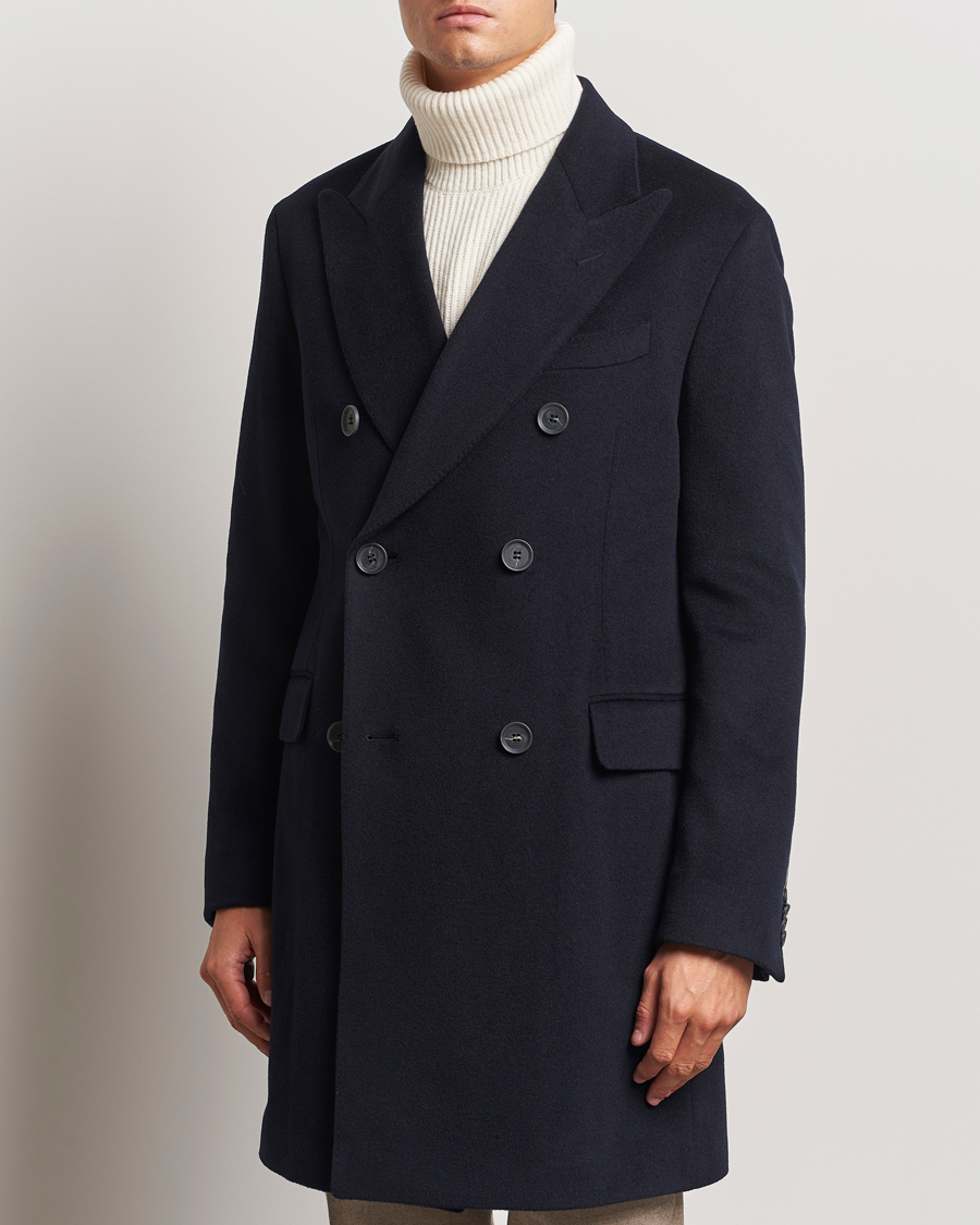 Men |  | Oscar Jacobson | Silvain DB Wool/Cashmere Coat Navy