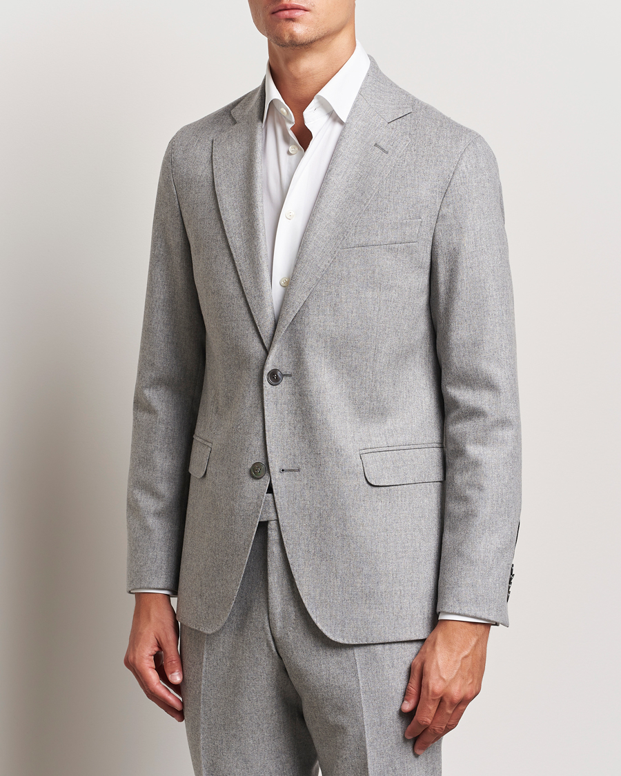 Men | Business Casual | Oscar Jacobson | Fogerty Flannel Blazer Light Grey