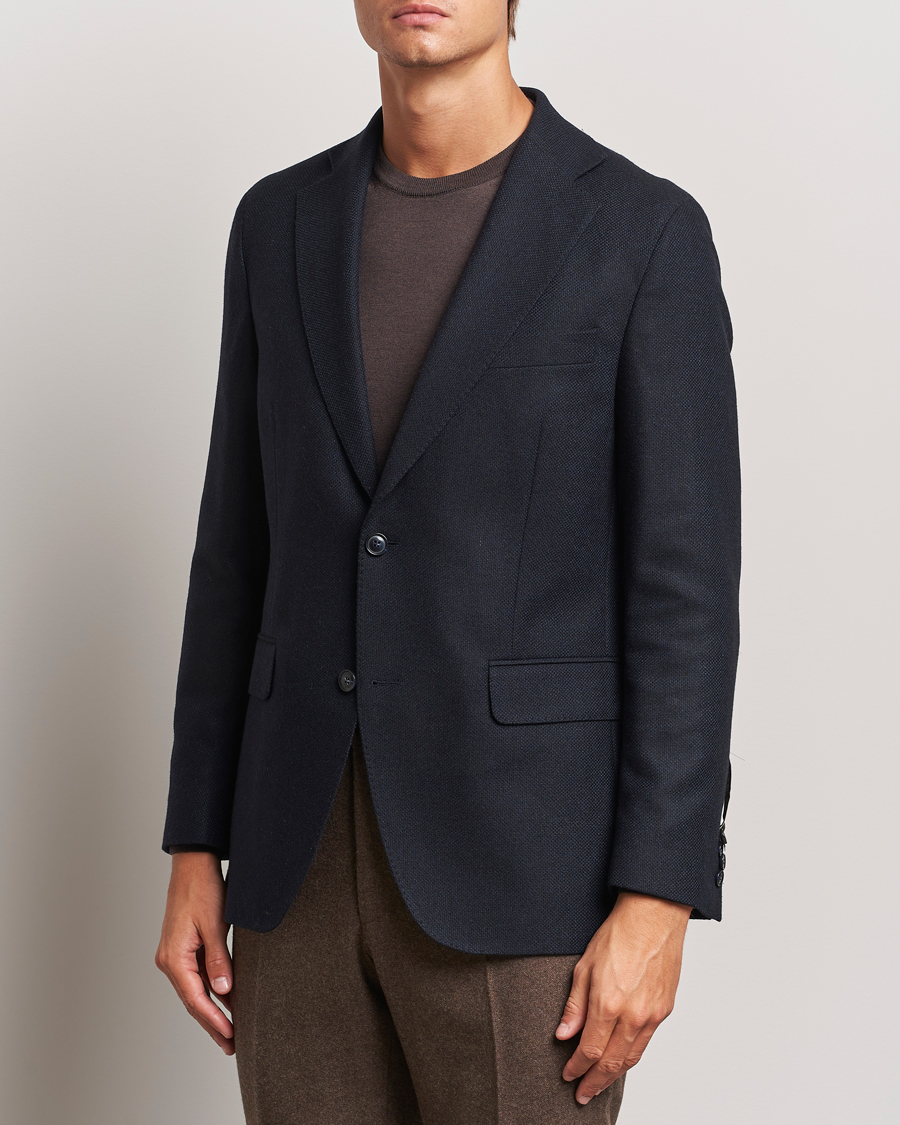 Men | Business & Beyond - Formal | Oscar Jacobson | Fogerty Wool Hopsack Blazer Navy