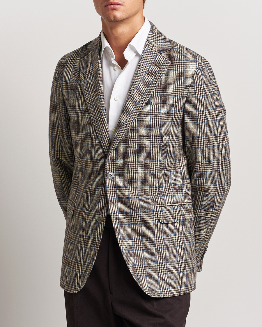 Men |  | Oscar Jacobson | Fogerty Prince of Wales Wool Blazer Beige