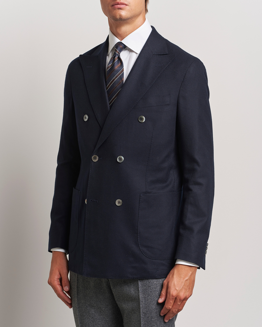 Men |  | Oscar Jacobson | Farris DB Super 150's Loro Piana Wool Blazer Navy