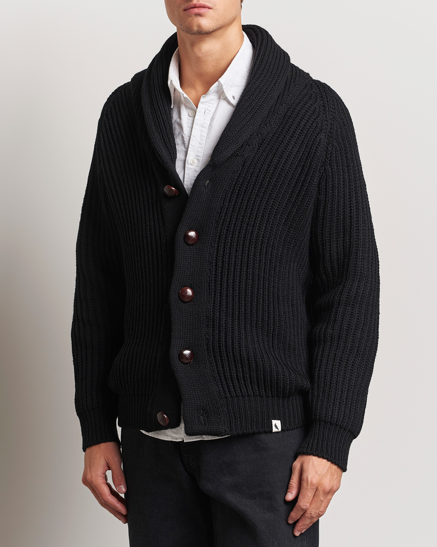 Men |  | Peregrine | Wilkinson Ribbed Wool Cardigan Black