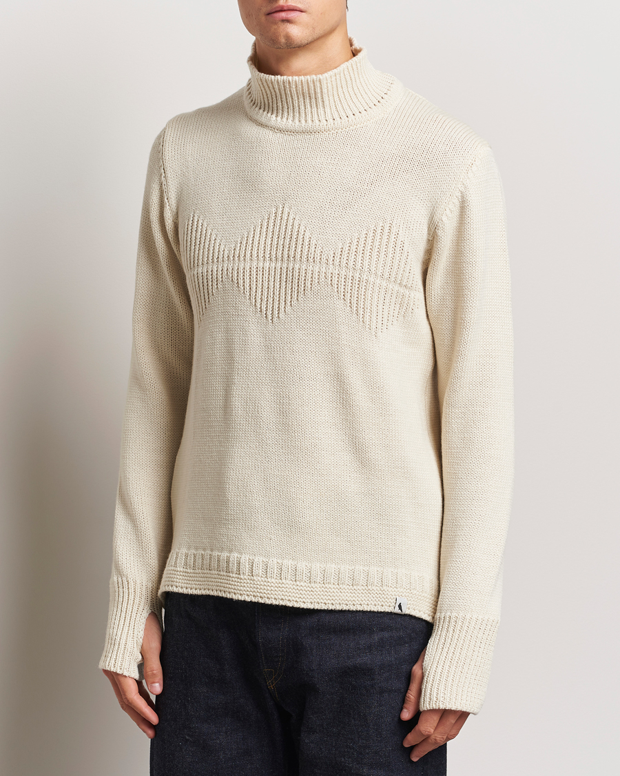 Men |  | Peregrine | Mountain Guernsey Merino Funnel Neck Cream