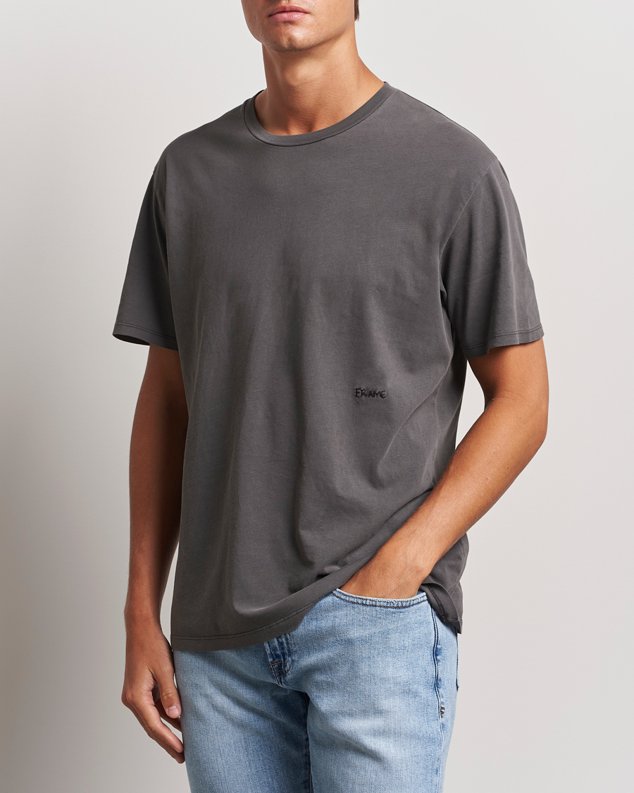 Men |  | FRAME | Short Sleeve Relaxed T-Shirt Washed Anthracite
