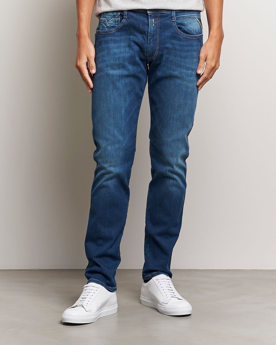 Men | Clothing | Replay | Anbass Hyperflex Eco Plus Jeans Medium Blue