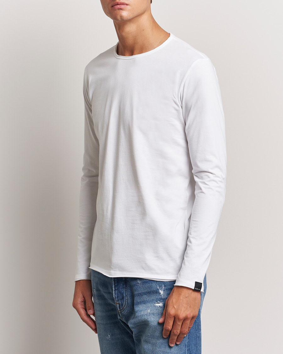Men |  | Replay | Crew Neck Long Sleeve T-Shirt White